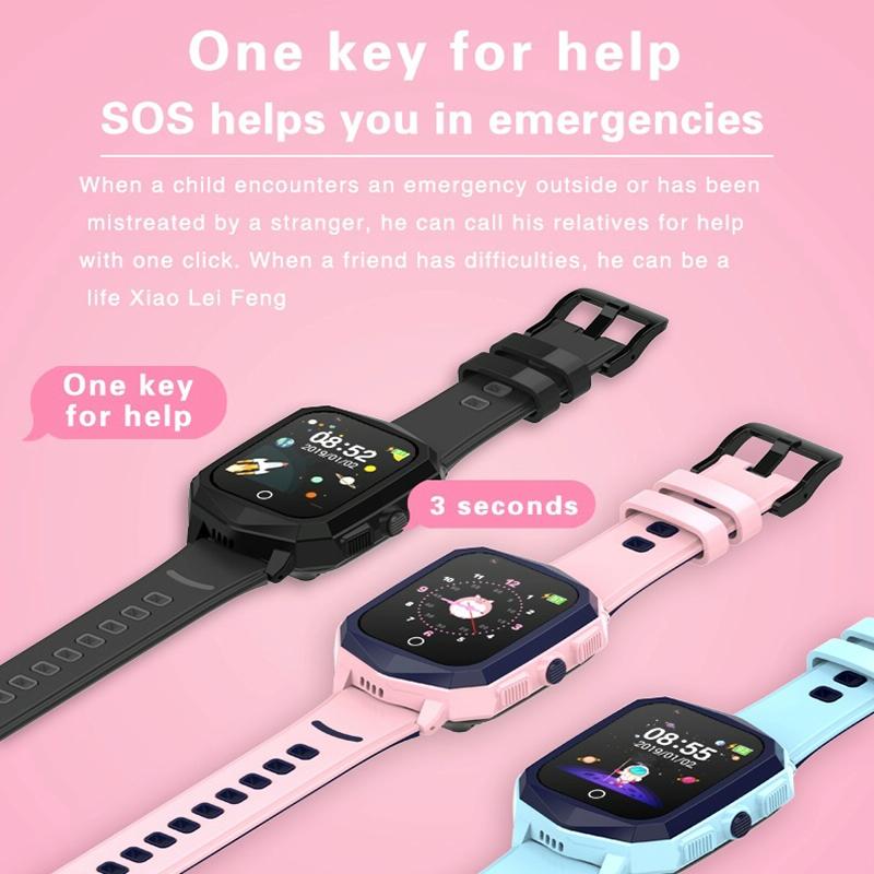 1.4 Inch 4G Gps Positioning Children Calling Watch With Sos Function - Blue