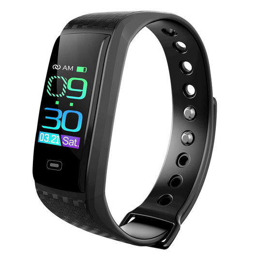 Smart Bracelet With Call Reminder Heart Rate & Sleep Monitoring - Ip67 Waterproof - Black