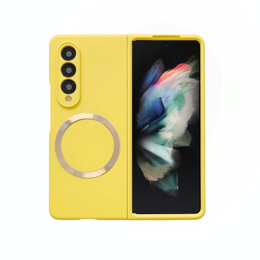 For Samsung Galaxy Z Fold4 5G Magnetic Skin Case - Magsafe - Yellow