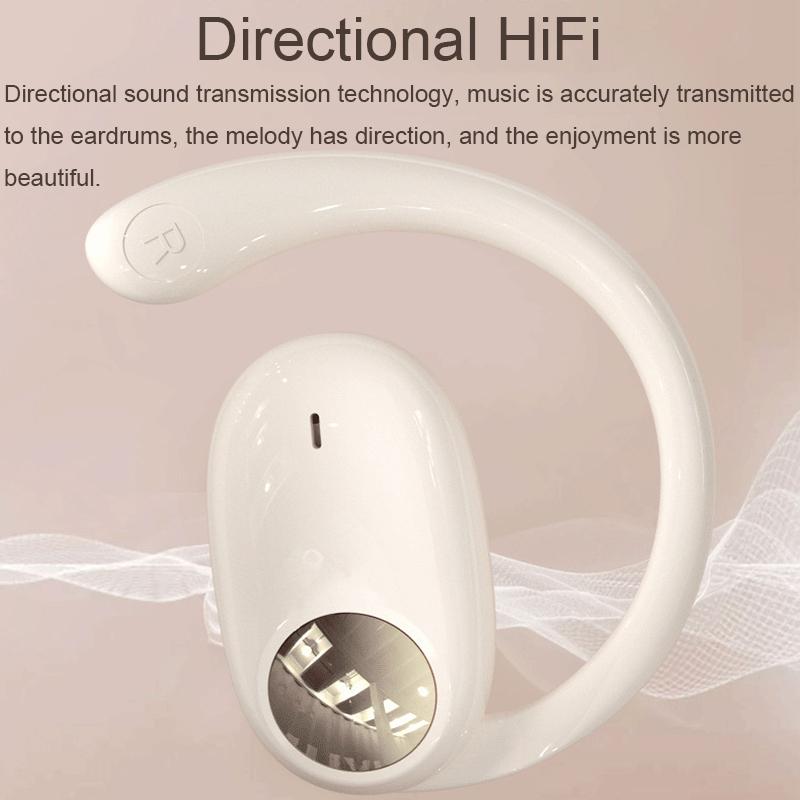 Wireless Dual-mic Bluetooth Earphones with Noise Reduction and Led Display - Skin-Colour