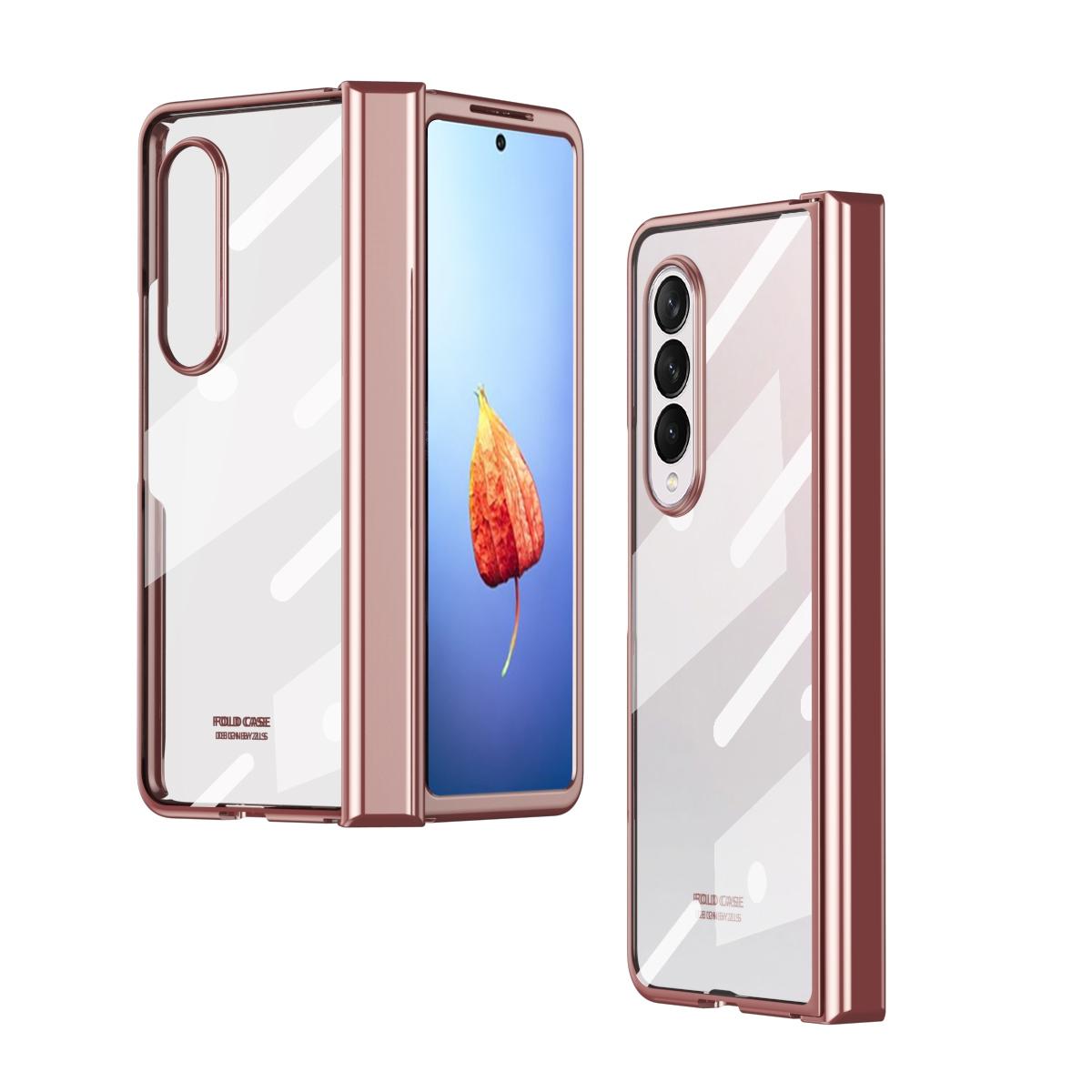 For Samsung Galaxy Z Fold4 5G Samsung Fold 4 Full Body Hinge Case - Electroplated - Silver