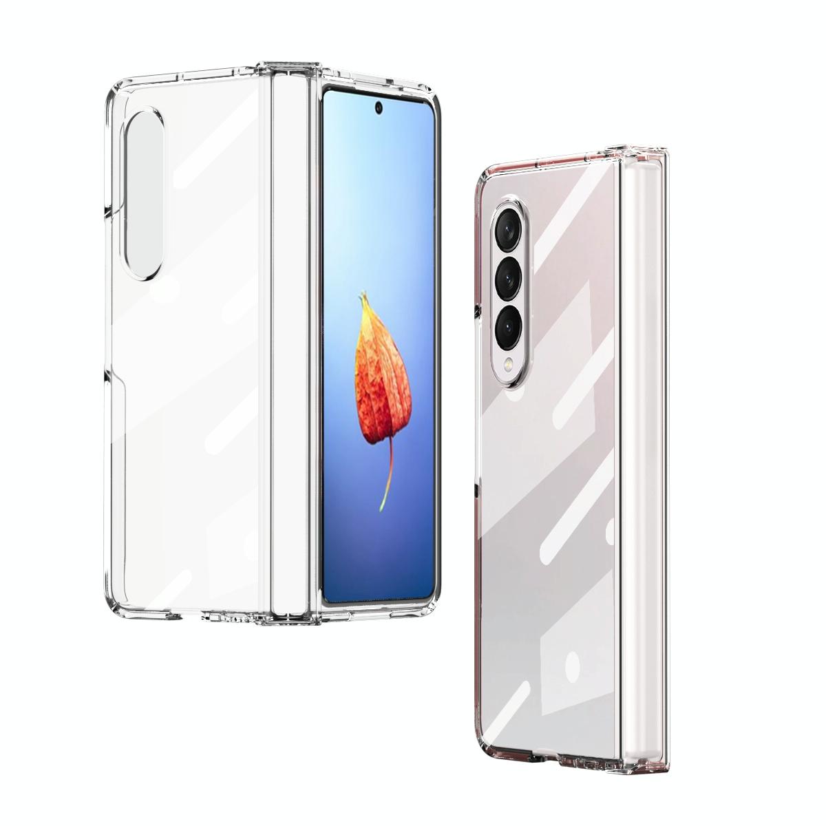 For Samsung Galaxy Z Fold4 5G Samsung Fold 4 Full Body Hinge Case - Electroplated - Silver