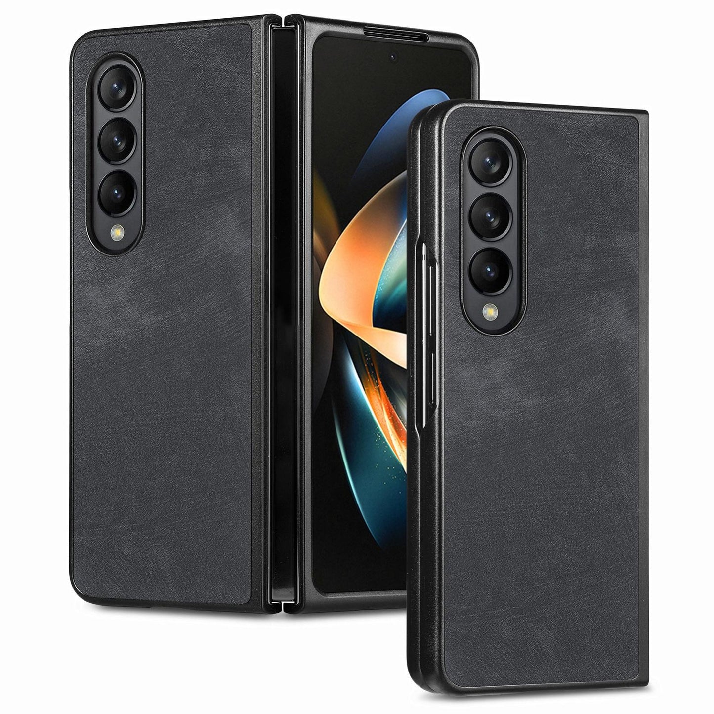 For Samsung Galaxy Z Fold4 5G Pu Back Cover - Solid Colour - Green