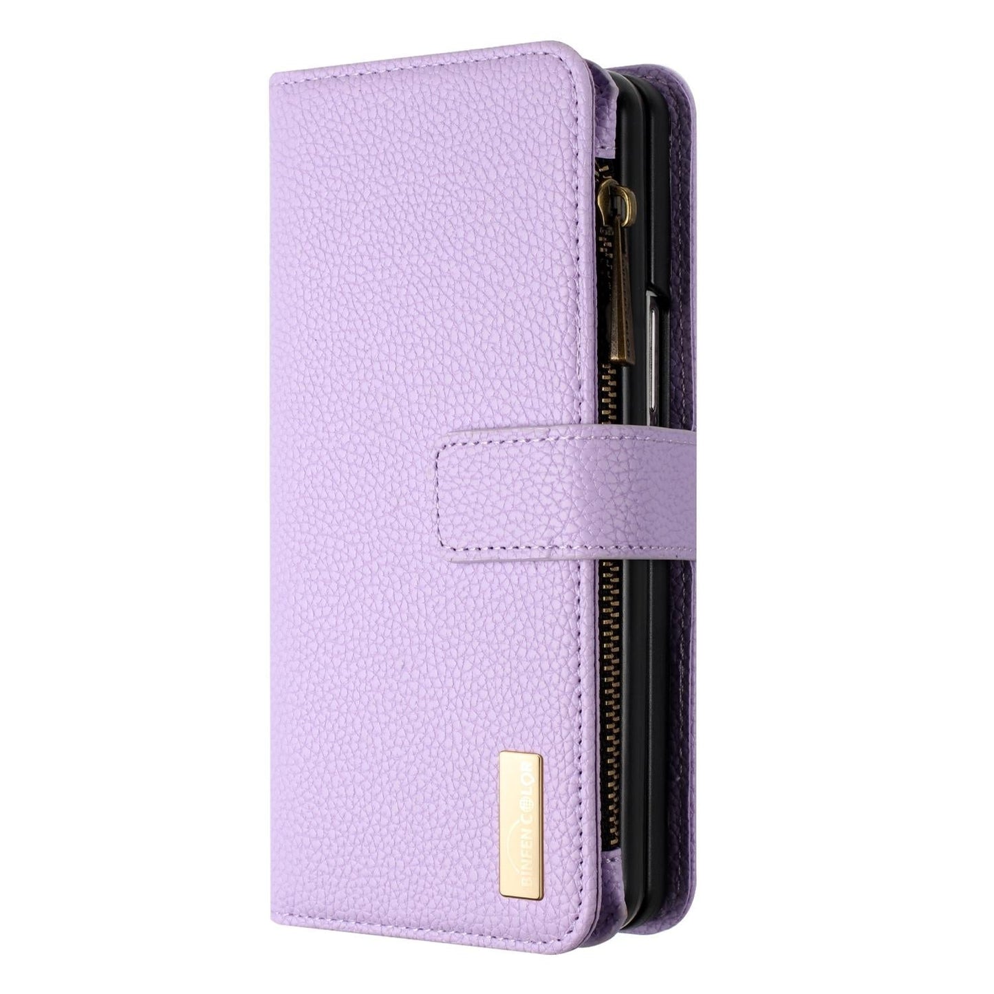 For Samsung Galaxy Z Fold4 5G Litchi Texture Zip Wallet - Green