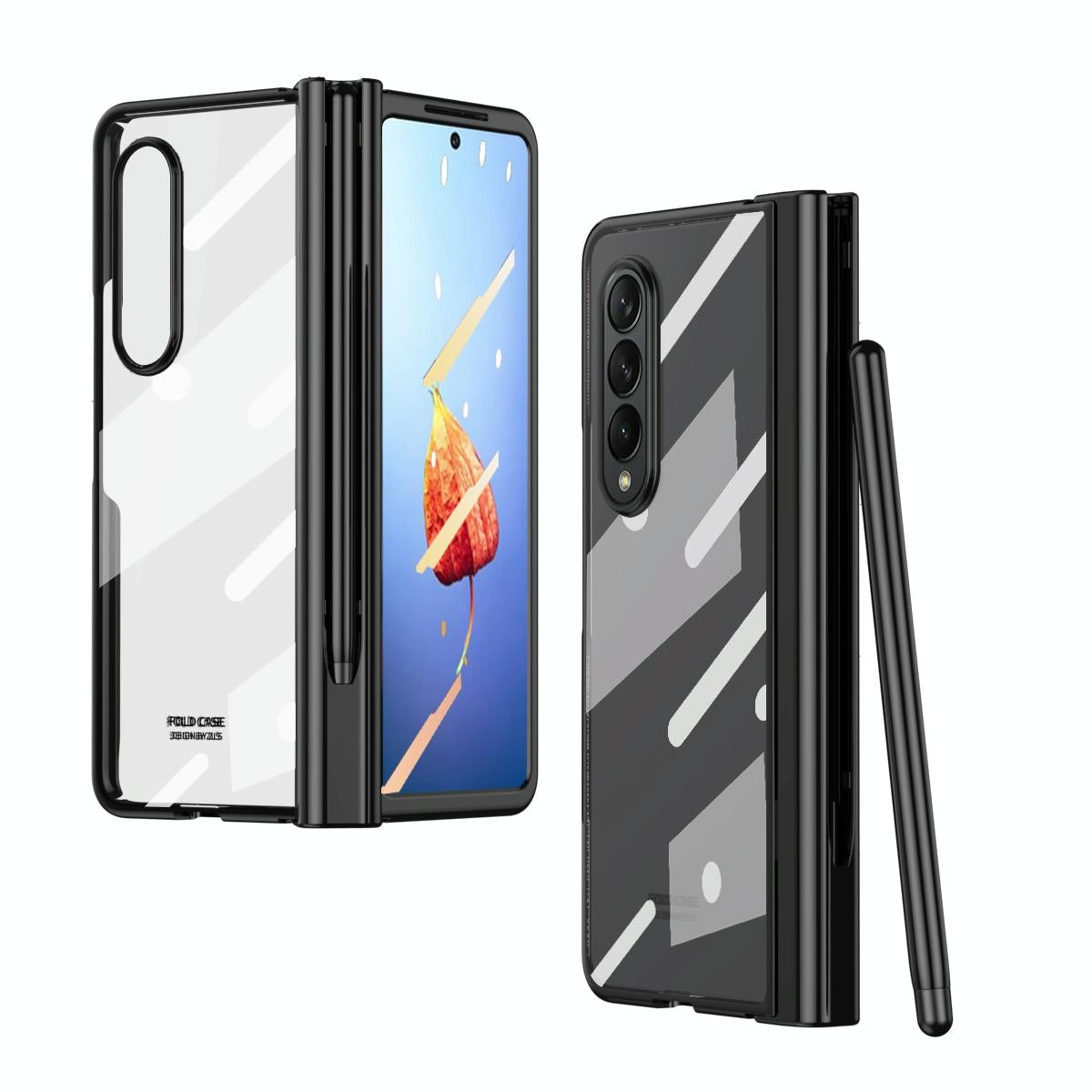 For Samsung Galaxy Z Fold4 5G Case With Pen Slot - Electroplated Full Body - Gold