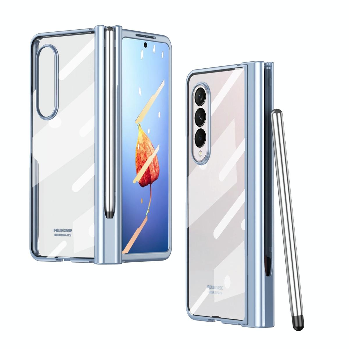 For Samsung Galaxy Z Fold4 5G Case With Pen Slot - Electroplated Full Body - Gold