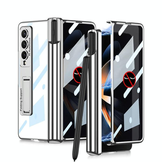 For Samsung Galaxy Z Fold4 5G Magnetic Privacy Case - Foldable - Silver