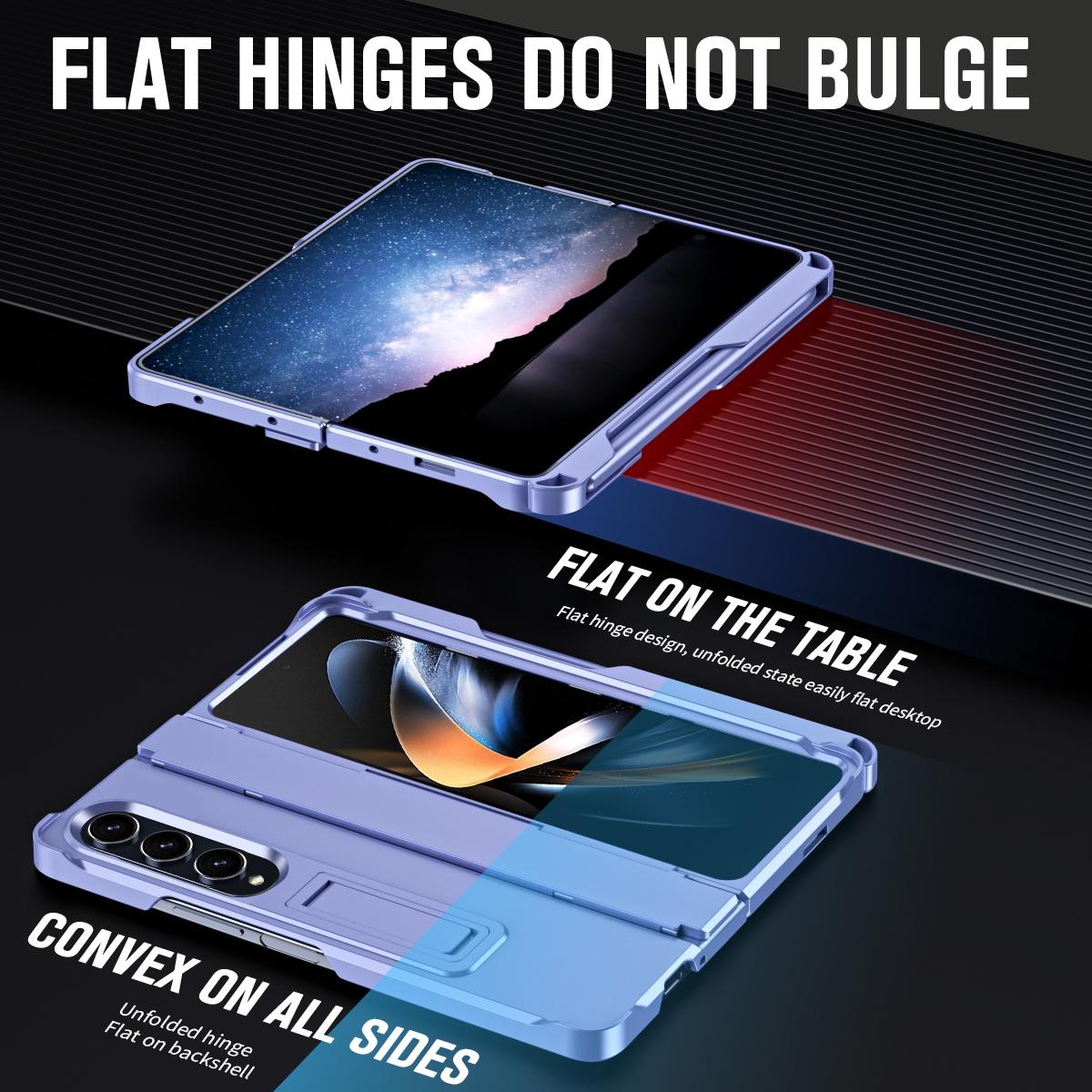 For Samsung Galaxy Z Fold4 5G Shockproof Diamond Case With Hinge And Pen - Blue