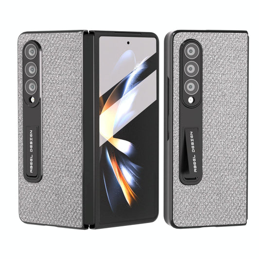 For Samsung Galaxy Z Fold4 5G Diamond Edge Case With Holder - Black