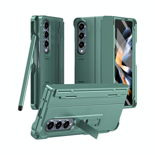 For Samsung Galaxy Z Fold4 5G Shockproof Diamond Case With Hinge And Pen - Green