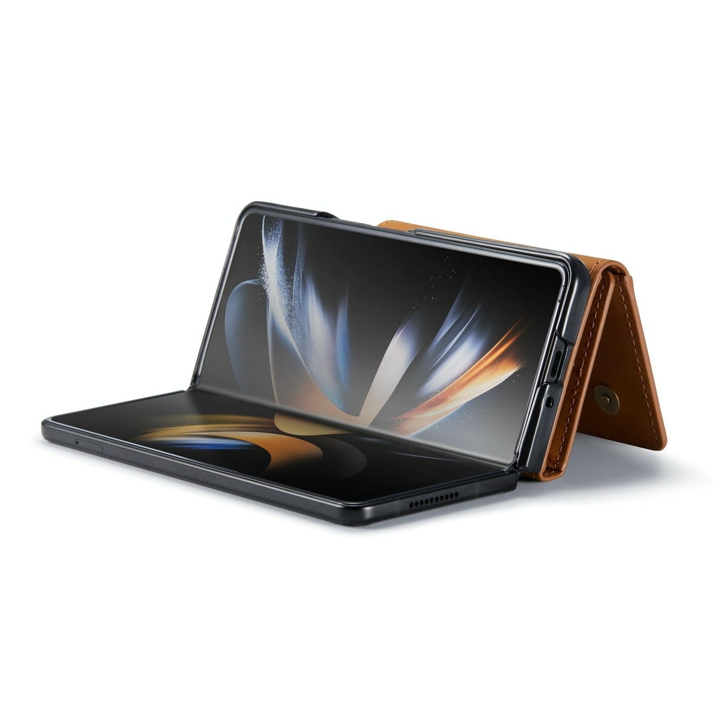 For Samsung Galaxy Z Fold4 5G Wallet Case - 3 Fold Multi Card Holder - Black