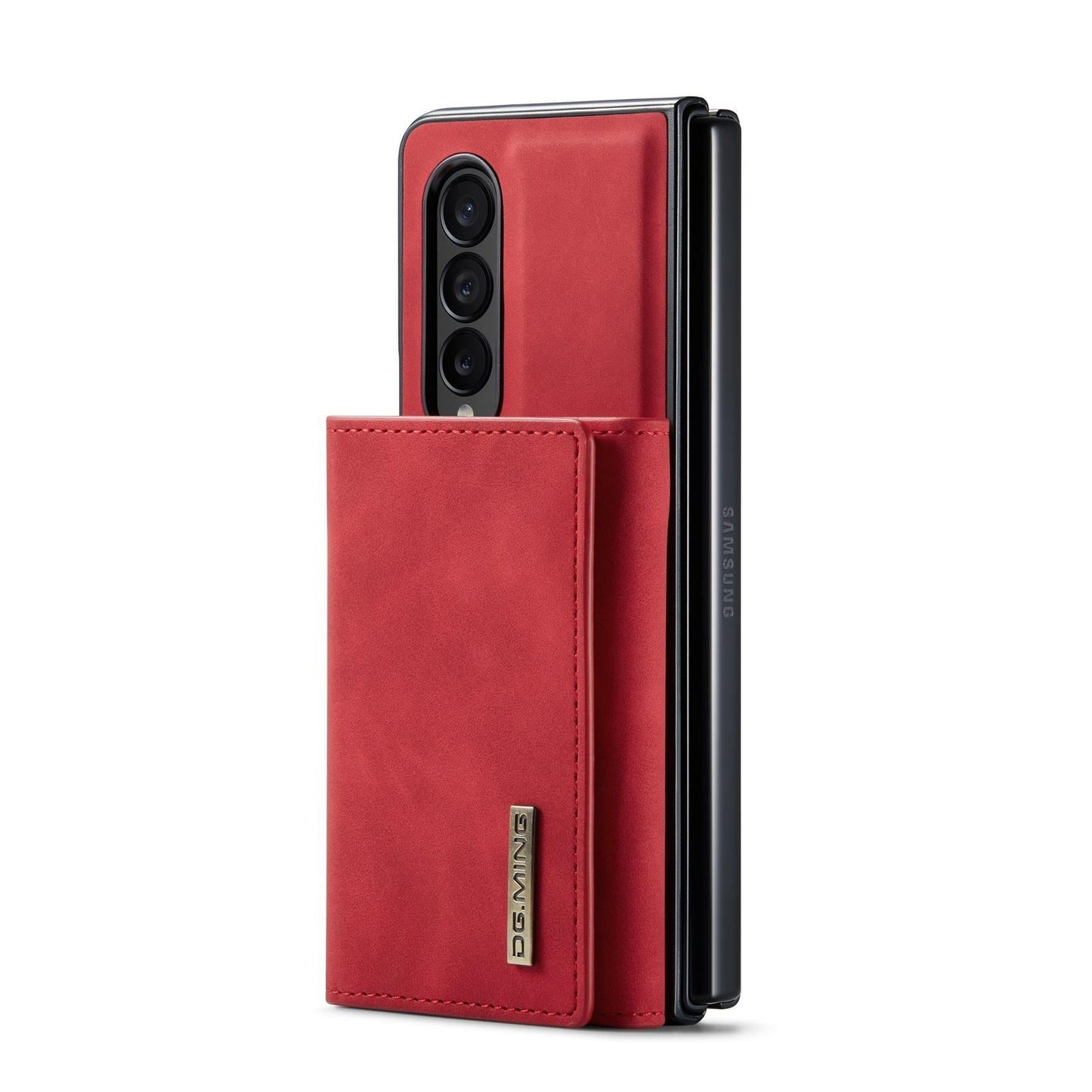 For Samsung Galaxy Z Fold4 5G Wallet Case - 3 Fold Multi Card Holder - Black