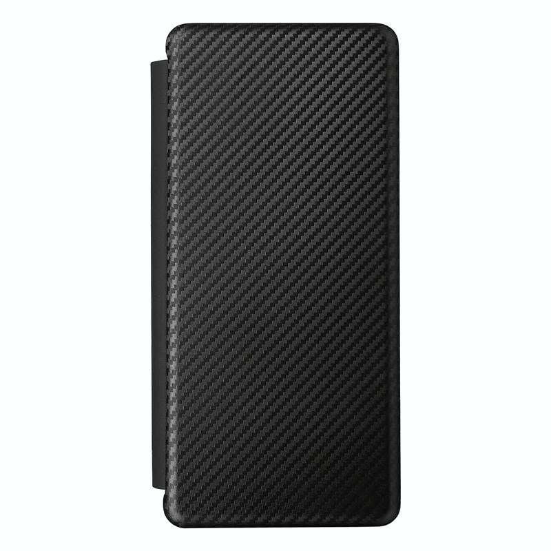 For Samsung Galaxy Z Fold4 5G Carbon Fiber Flip Leather Case - Brown