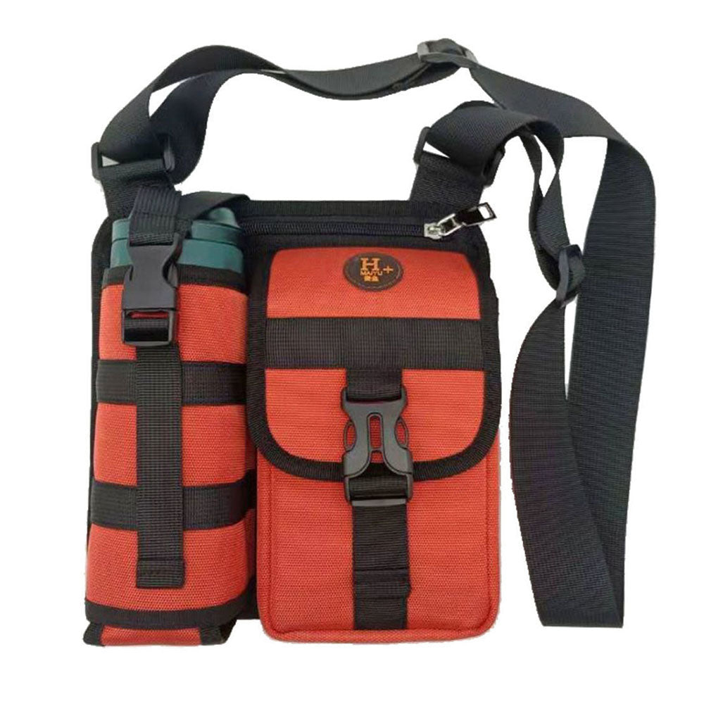 Vibe Geeks Waterproof Camping Wear Resistant Chest Crossbody Sling Shoulder Bags with Water Bottle Holder - Blue