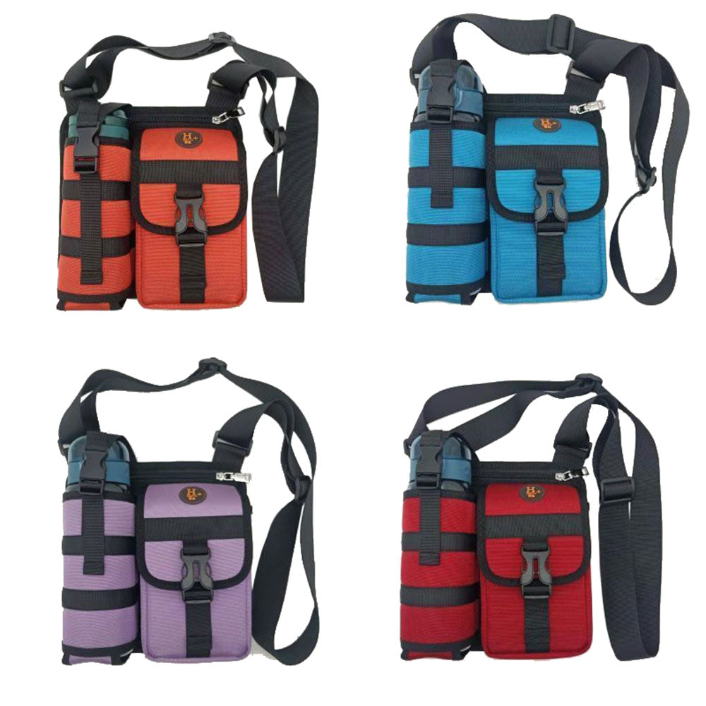 Vibe Geeks Waterproof Camping Wear Resistant Chest Crossbody Sling Shoulder Bags with Water Bottle Holder - Blue