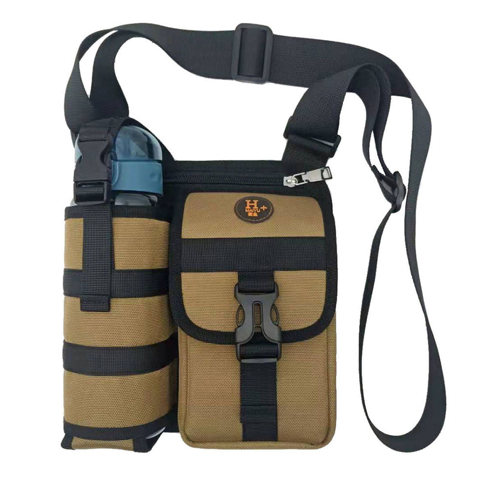 Vibe Geeks Waterproof Camping Wear Resistant Chest Crossbody Sling Shoulder Bags with Water Bottle Holder - Green