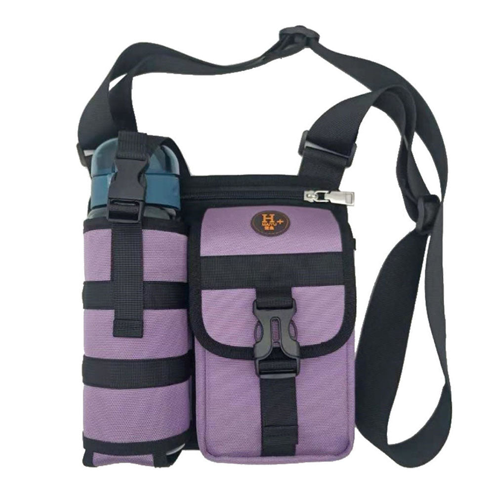 Vibe Geeks Waterproof Camping Wear Resistant Chest Crossbody Sling Shoulder Bags with Water Bottle Holder - Green