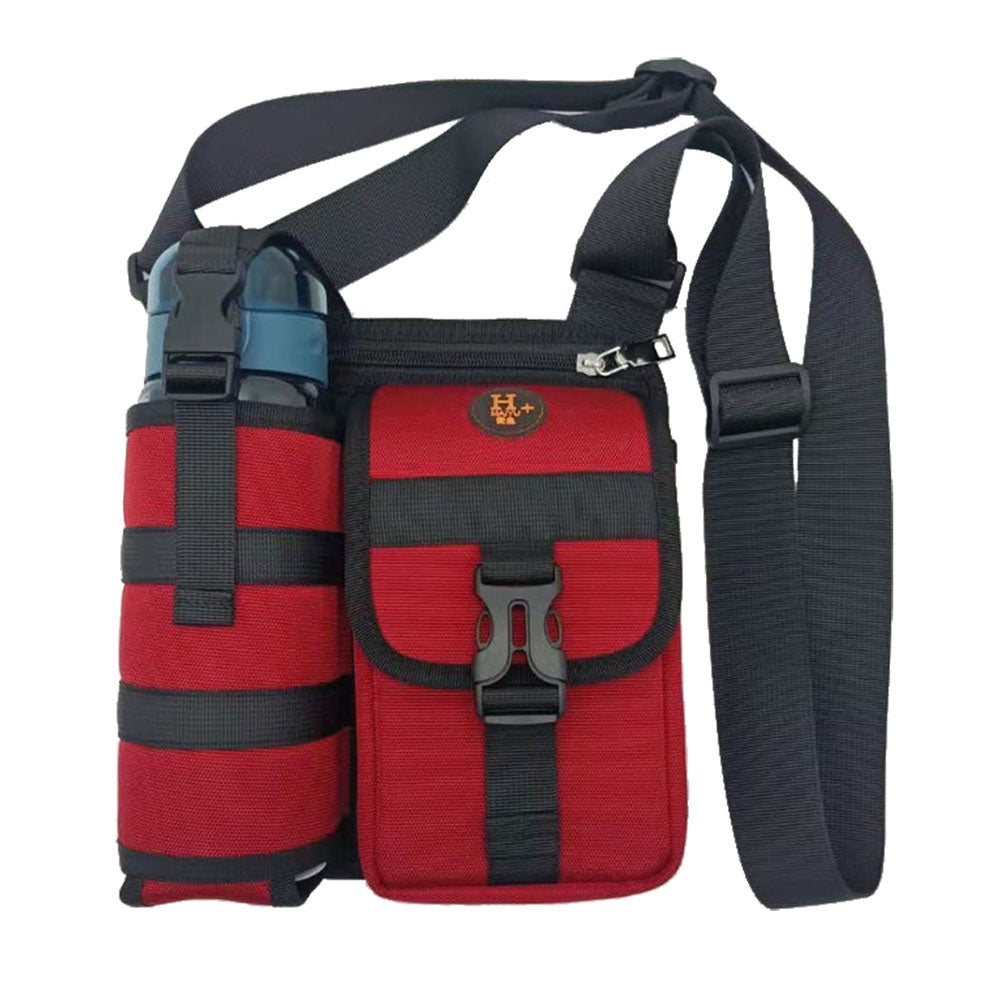 Vibe Geeks Waterproof Camping Wear Resistant Chest Crossbody Sling Shoulder Bags with Water Bottle Holder - Green