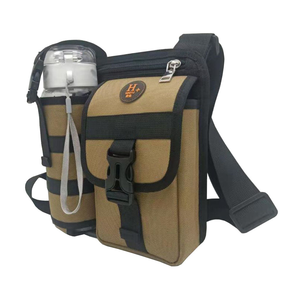 Vibe Geeks Waterproof Camping Wear Resistant Chest Crossbody Sling Shoulder Bags with Water Bottle Holder - Green