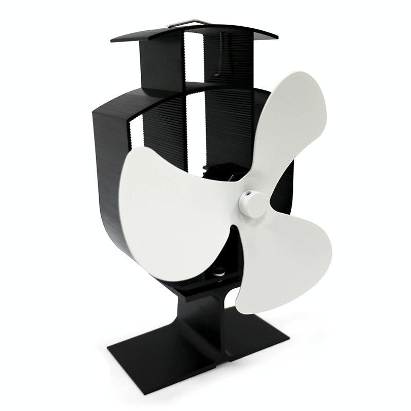High-temp Metal Heat-powered Stove Fan - 3 Blades - Gold