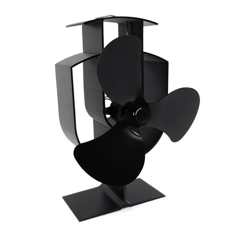 High-temp Metal Heat-powered Stove Fan - 3 Blades - Gold