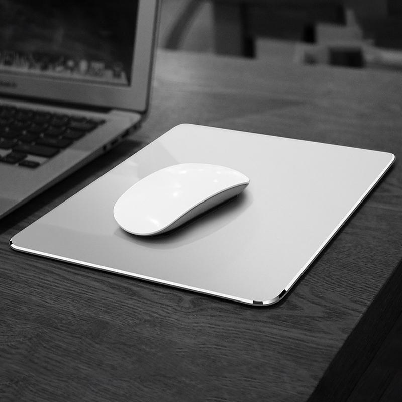 Double Sided Non Slip Aluminum Mouse Pad L Size - Silver