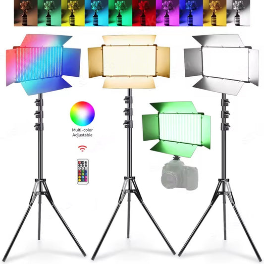 HridZ U800+ RGB LED Video Light – Dimmable Bi-Color, Adjustable RGB, Remote-Controlled Studio Light for Photography, YouTube, Vlogging, and Video Recording