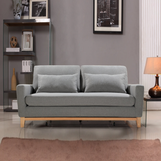 SHASA 2 Seater Pull-out Sofa bed Grey celadon - Mekamart Australia