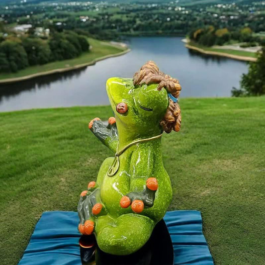 Zen Frog Meditation Figurine - Peaceful Yoga Frog Statue - Mekamart Australia
