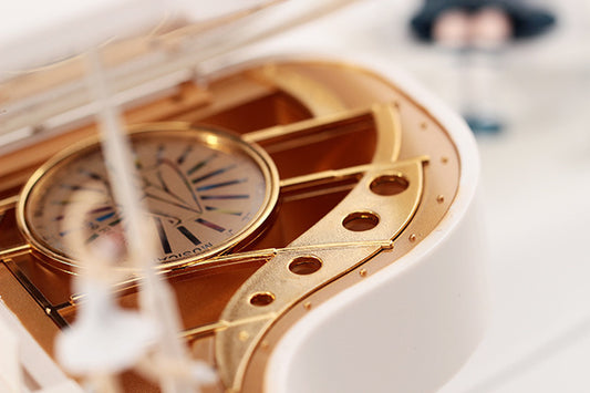 Classical Grand Piano Music Box with Dancing Ballerina(Regular version - white)