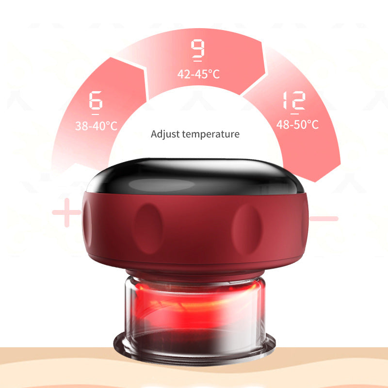 Smart Electric Cupping Therapy Massager - Adjustable Suction & Heat, Red Light Therapy, USB-C Rechargeable(White)