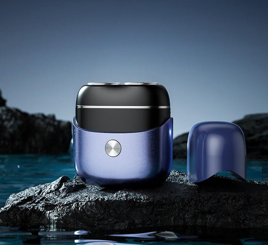 Mini Portable Electric Shaver - Dual Floating Heads, USB-C Fast Charge, Waterproof, Magnetic Design(Blue)