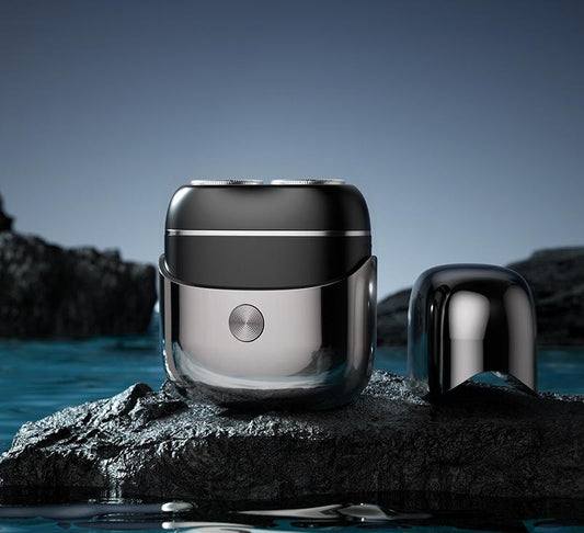 Mini Portable Electric Shaver - Dual Floating Heads, USB-C Fast Charge, Waterproof, Magnetic Design(Gun black)
