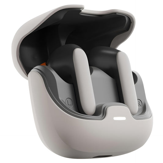 TWS Earbuds with Quad Mic Noise Cancellation - 100H Playtime, Bluetooth 5.3, 45ms Low Latency & Fast Charge(beige)