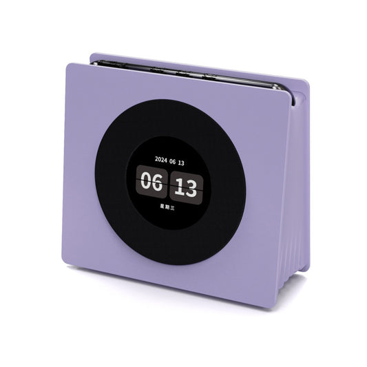 Smart Lyric Display Bluetooth Speaker & Clock with White Noise & Dynamic Scenes(Violet)