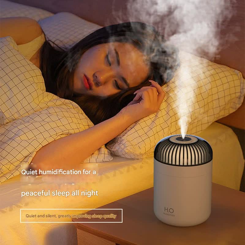Quiet Cool Mist Humidifier - 500ml USB-C with Ambient Light & Dual Mist Modes(Pink)