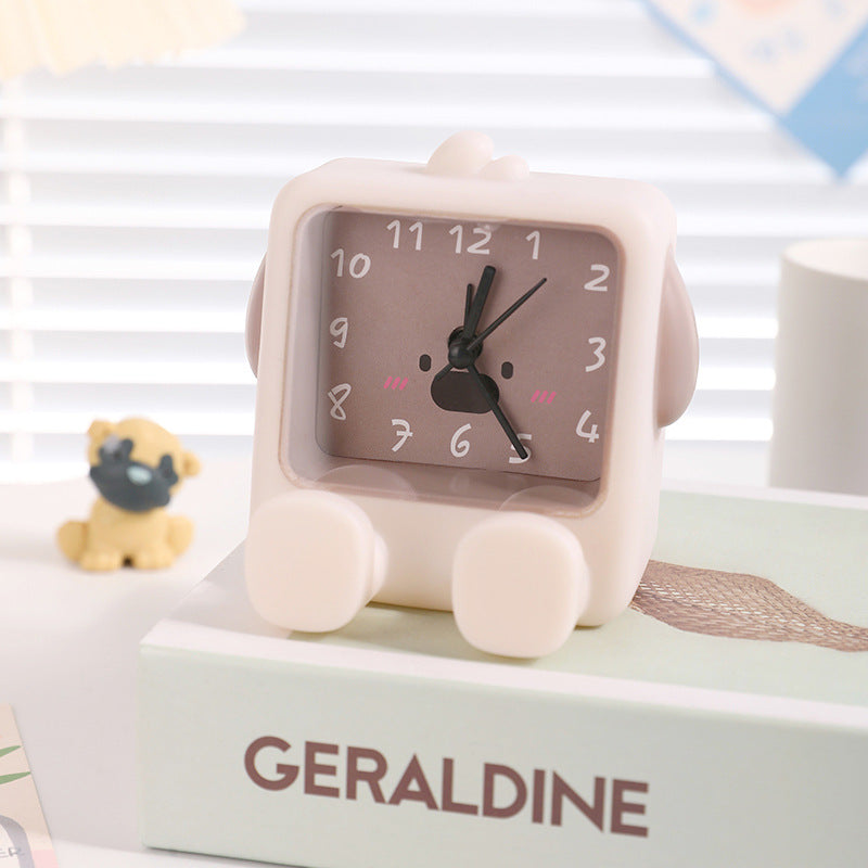 Adorable Cartoon Animal Alarm Clock - Silent Quartz Movement, Loud Alarm, Battery Operated(Beige)