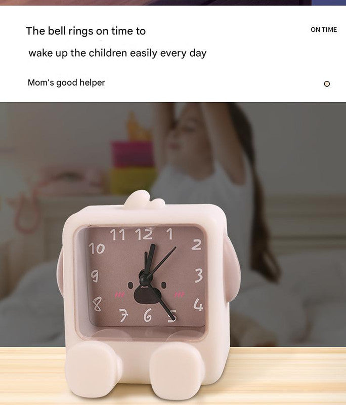 Adorable Cartoon Animal Alarm Clock - Silent Quartz Movement, Loud Alarm, Battery Operated(Beige)