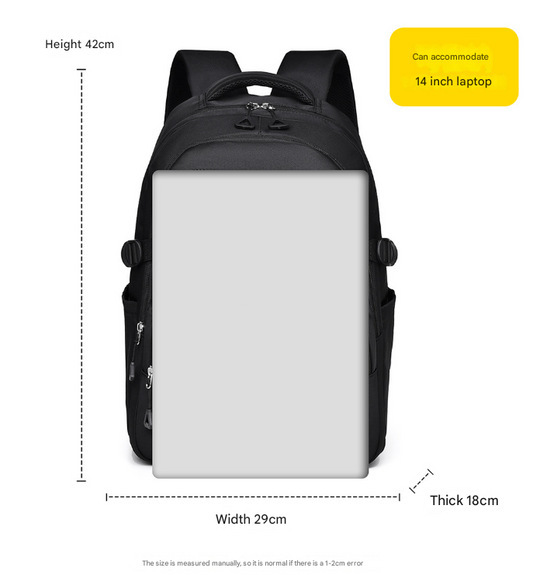 Grey Trendy Korean-Style Large-Capacity Backpack for Women - 14 Laptop Travel Bag"