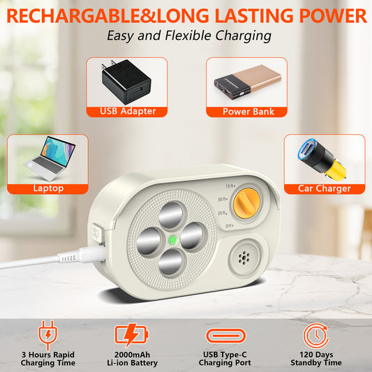 White Grey Ultrasonic Anti-Bark Dog Trainer - Safe and Effective Bark Control Device