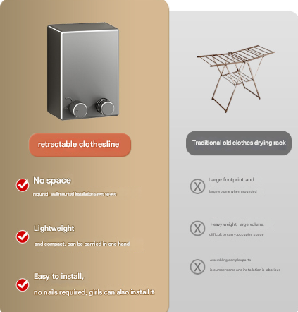 Pink Retractable Stainless Steel Clothesline - 4.2m Indoor and Outdoor Drying Solution