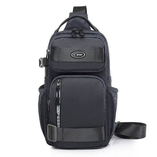 Grey Stylish Multi-Functional Men's Chest Bag - Lightweight Crossbody Sling Pack