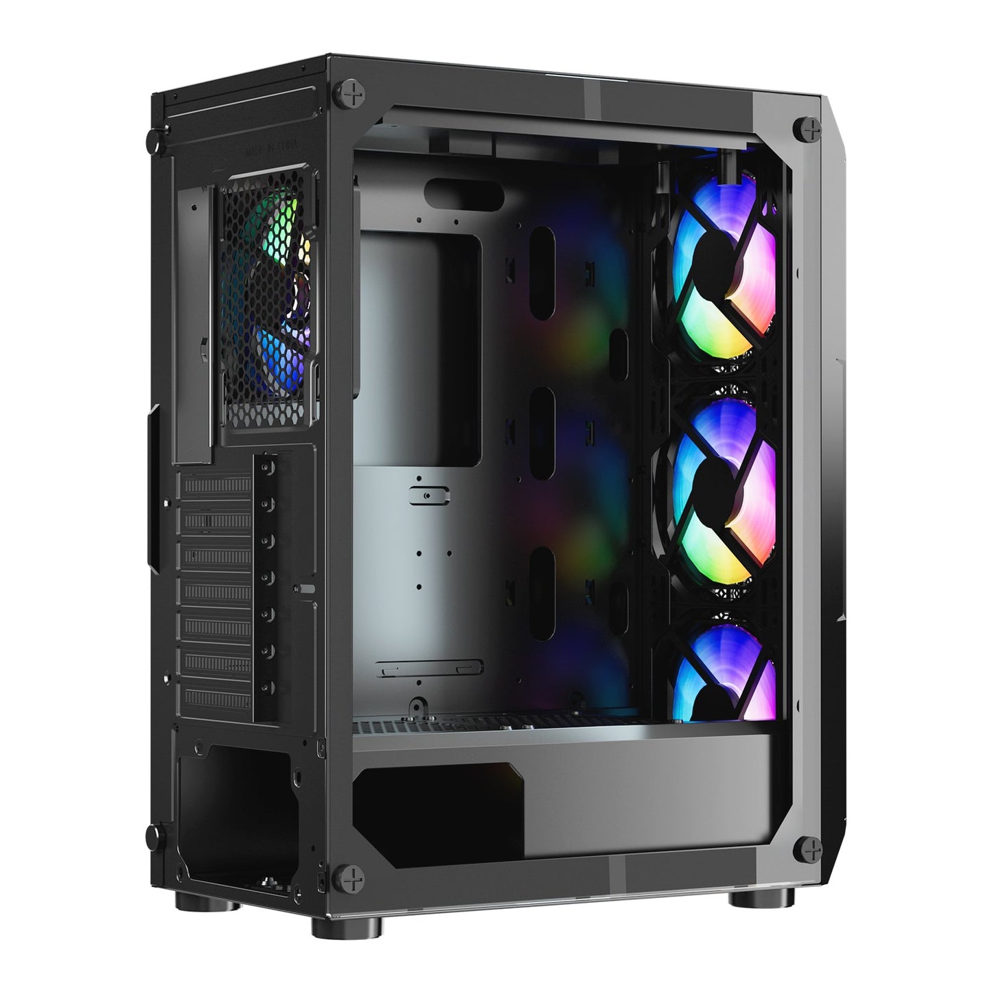 VEVOR Mid-Tower ATX PC Gaming Case Computer Case Box with 4 x 120 mm ARGB Fans
