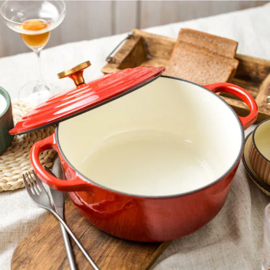 Enamel Cast Iron Pot Cast Iron Casserole/French Oven - 20 CM - Mekamart Australia