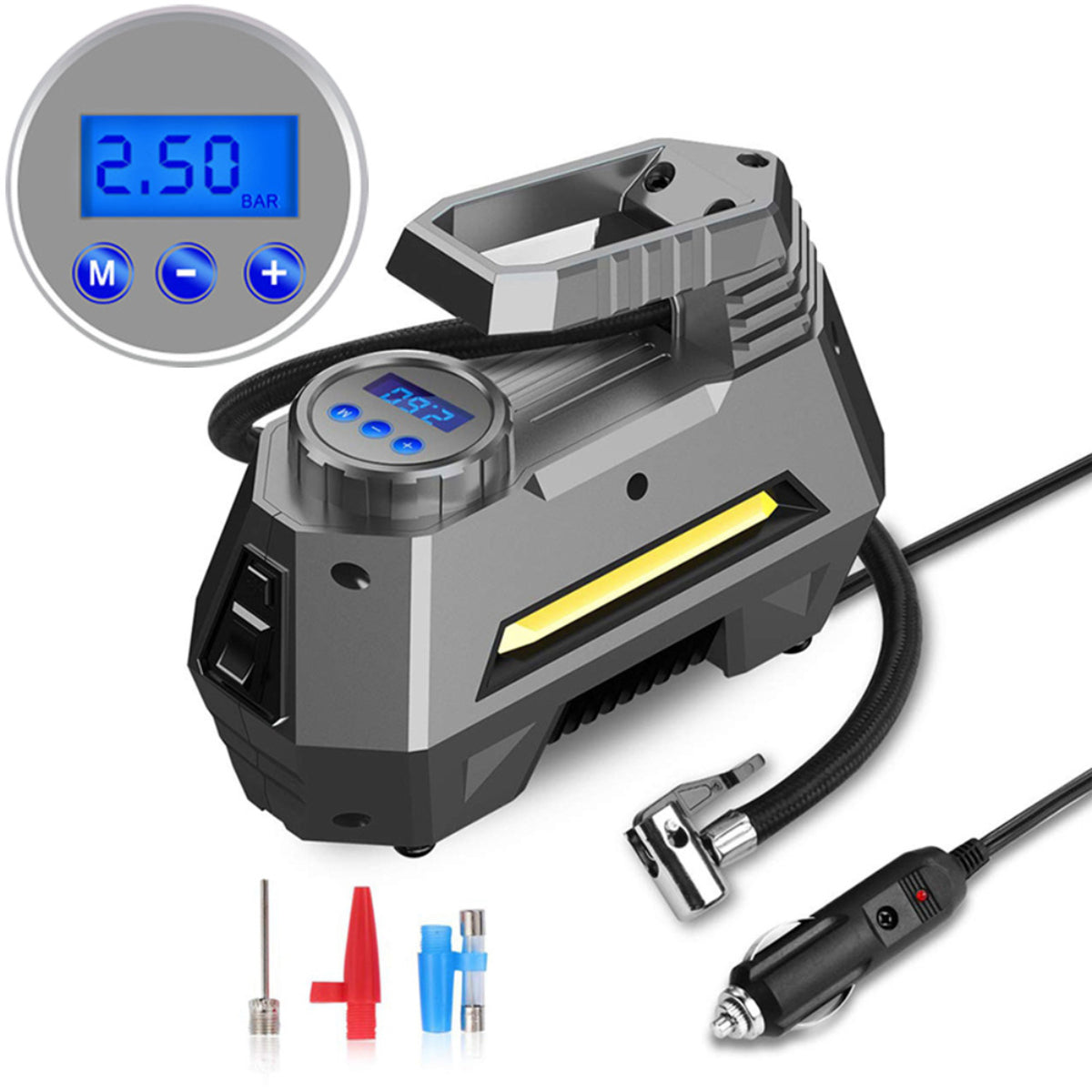 Industrial and portable air compressors for tools and inflation