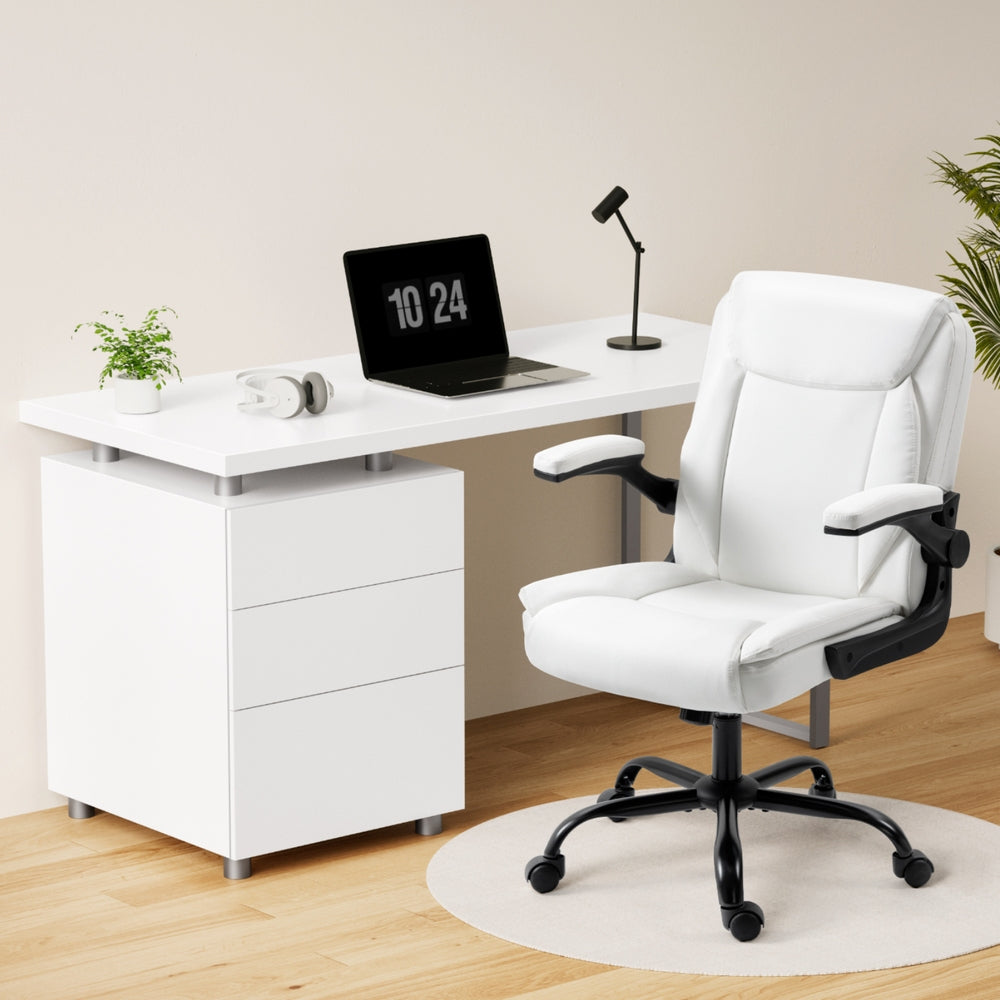 Office desks, chairs, and storage furniture for workspaces