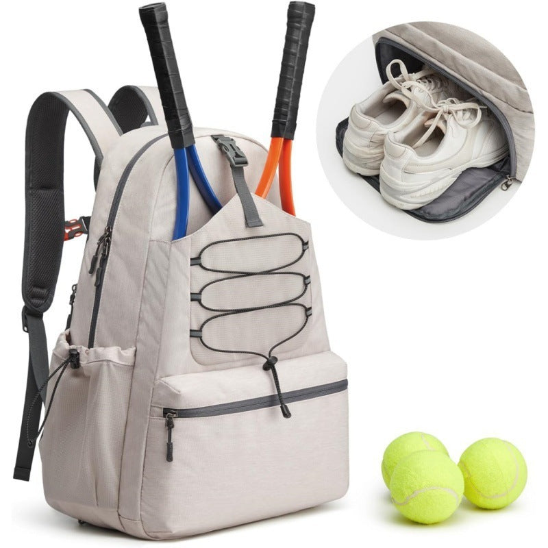 Tennis and badminton rackets with balls and court accessories