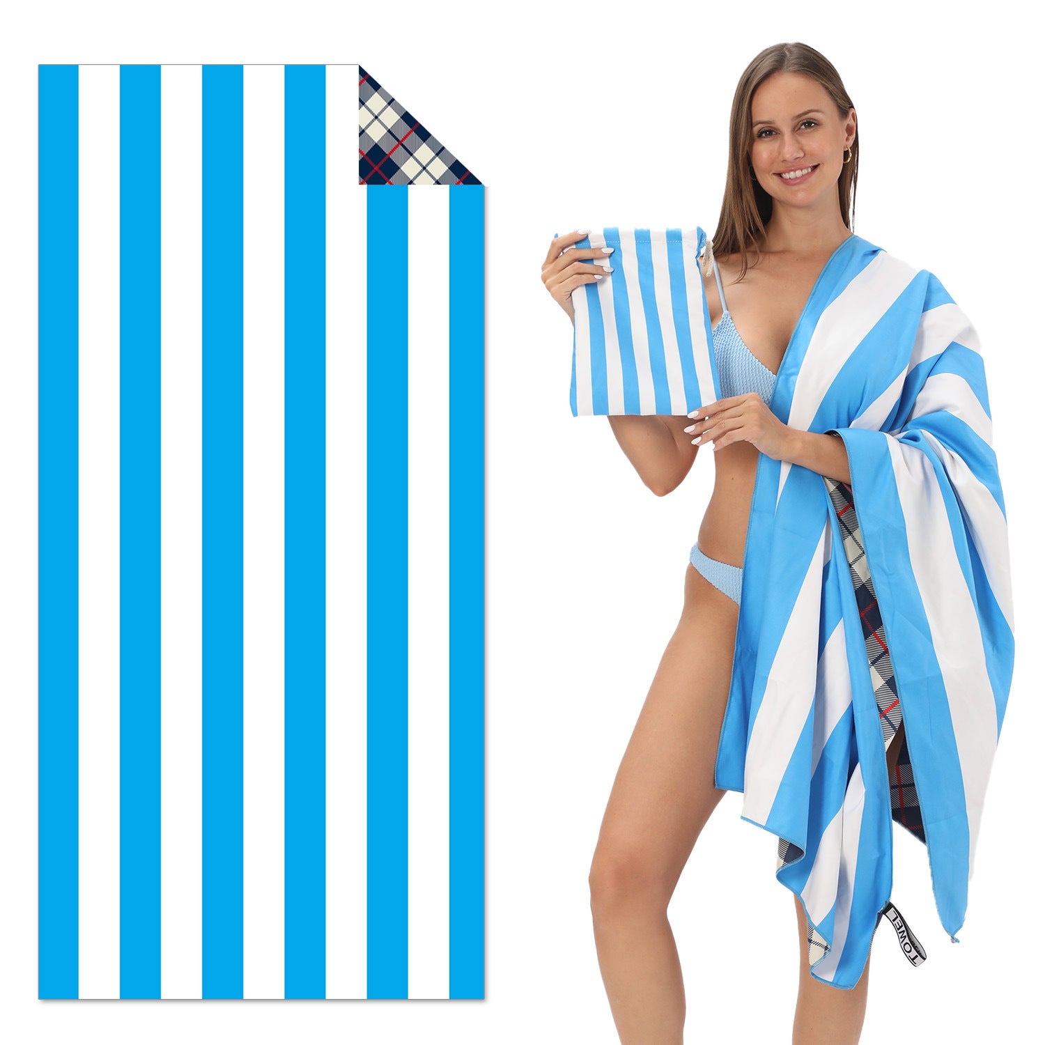 Colourful and large beach towels for outdoor use.