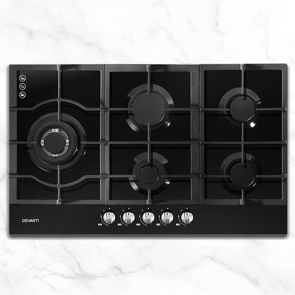 Gas and electric cooktops and stoves for home kitchens.