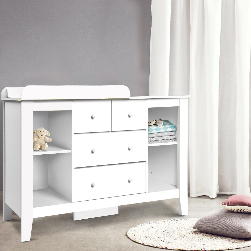 Baby changing tables with storage drawers.